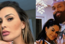 Andressa Urach dá beijo triplo em Nego Di e esposa -  (crédito: Redes Sociais)