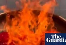Trump supporters burn Maga hats after he dismisses Epstein files furor as ‘hoax’