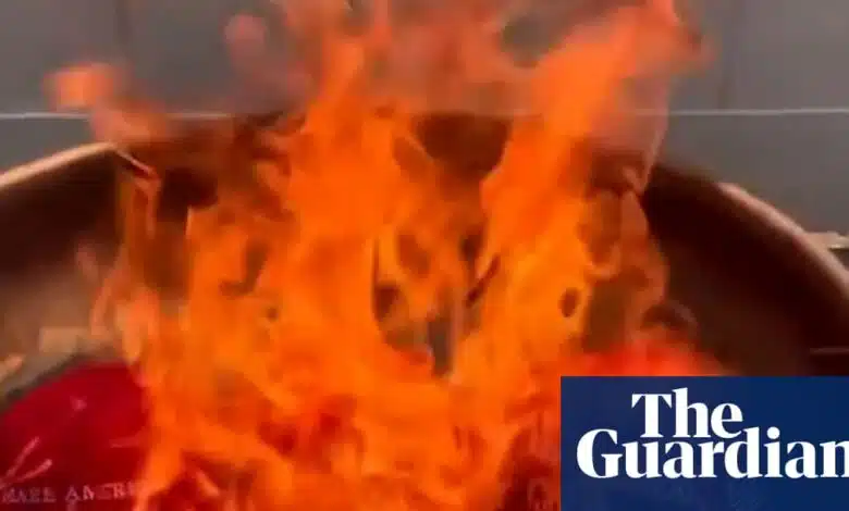 Trump supporters burn Maga hats after he dismisses Epstein files furor as ‘hoax’