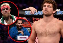 Ben Askren prepares to face Demian Maia in Singapore, inset Jake Paul looks on ahead of his fight with Julio Cesar Chavez Jr,Jorge Masvidal laughs ...