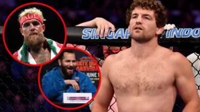 Ben Askren prepares to face Demian Maia in Singapore, inset Jake Paul looks on ahead of his fight with Julio Cesar Chavez Jr,Jorge Masvidal laughs ...