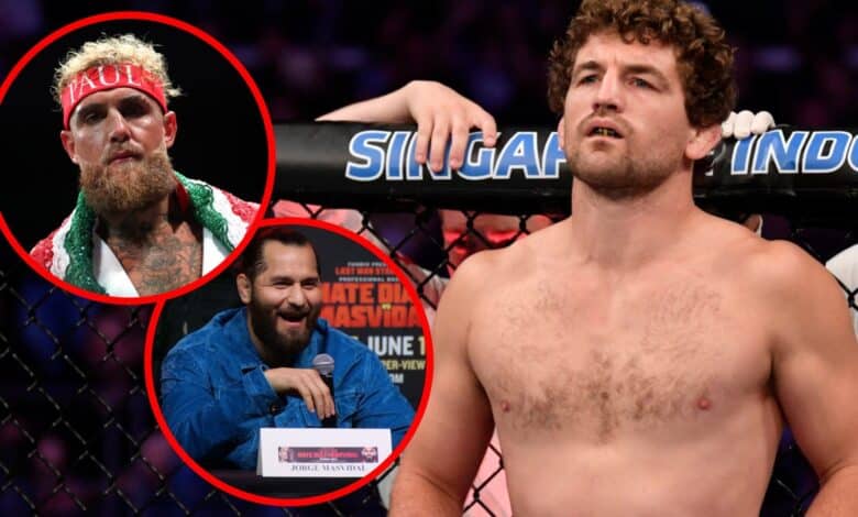 Ben Askren prepares to face Demian Maia in Singapore, inset Jake Paul looks on ahead of his fight with Julio Cesar Chavez Jr,Jorge Masvidal laughs ...