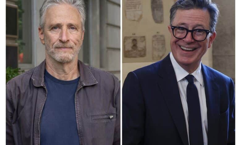 The Paramount comics, Colbert and Stewart, are sharp critics of the '60 Minutes' deal