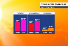 Heat index values up to 100 expected today in Brooklyn with poor air quality