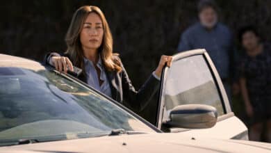 Renée Ballard (Maggie Q) steps out of a car in a scene from Prime Video's new &quot;Bosch&quot; spinoff, &quot;Ballard&quot;