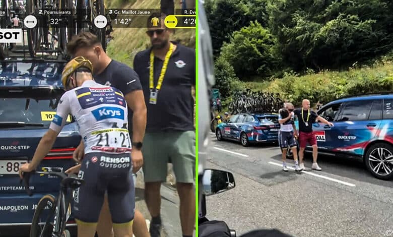 Huilende Remco Evenepoel staakt zijn vrije val en geeft op in de Ronde van Frankrijk