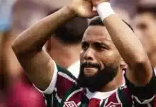 Samuel Xavier do Fluminense marca gol após cruzamento de Serna no jogo São Paulo x Fluminense