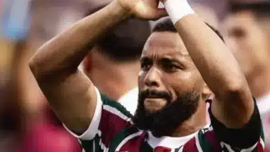 Samuel Xavier do Fluminense marca gol após cruzamento de Serna no jogo São Paulo x Fluminense