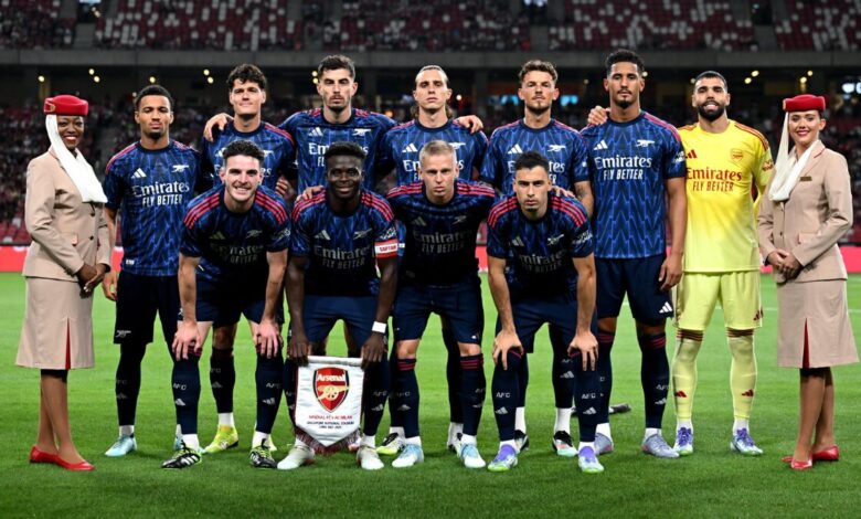 Jogadores do Arsenal na pré-temporada 2025/26