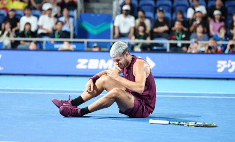 Carlos Alcaraz at the ATP Tokyo 2025. Photo: Getty
