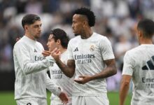 Federico Valverde and Eder Militao of Real Madrid