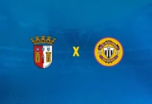 Escudos de Braga x Nacional, que se enfrentam neste domingo (23)