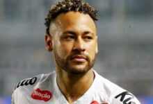 Neymar em ação durante Santos x Palmeiras, jogo do Brasileirão