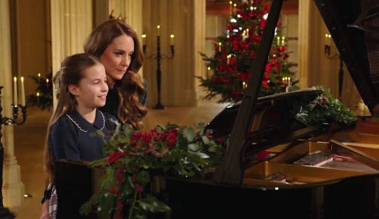 Catherine, Princess of Wales, and Princess Charlotte perform piano duet for Christmas carol service