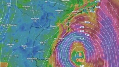 Ciclone extratropical começa a se formar no litoral do RS nesta segunda (8)