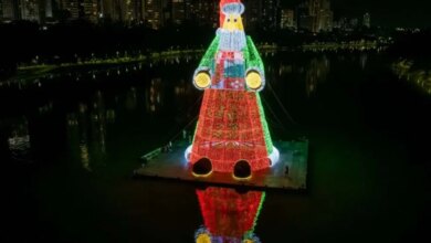 Cidade no Paraná pode entrar no Guinness Book com maior Papai Noel do mundo