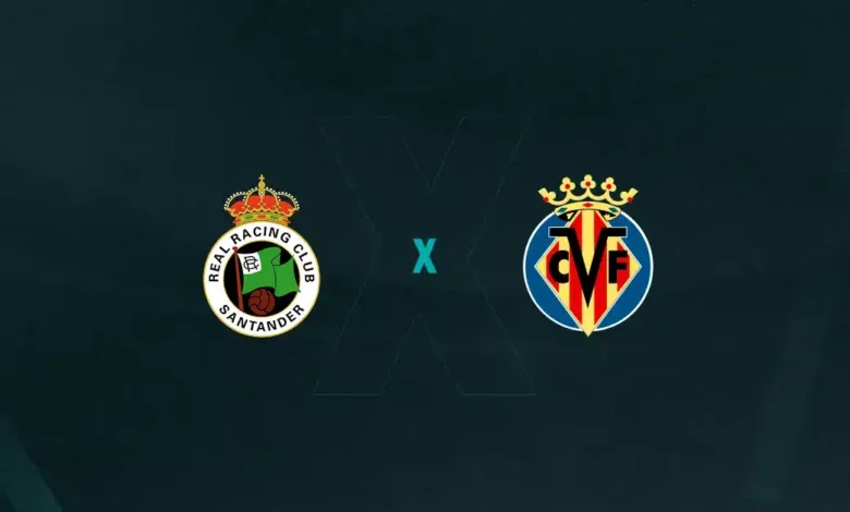 Escudos de Racing Santander x Villarreal, que se enfrentam pela Copa do Rei