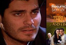 Cena com arte da novela Terra Nostra