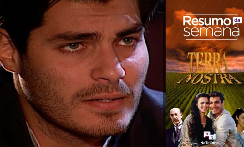 Cena com arte da novela Terra Nostra