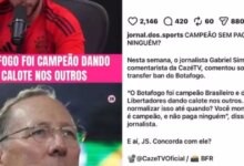 Ex-jogador critica jornalista após fala sobre o Botafogo: "Campeão dando calote"