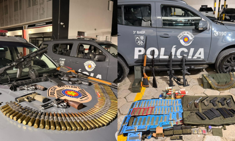 Homem é preso com arsenal de guerra em pousada de São Paulo; veja imagens